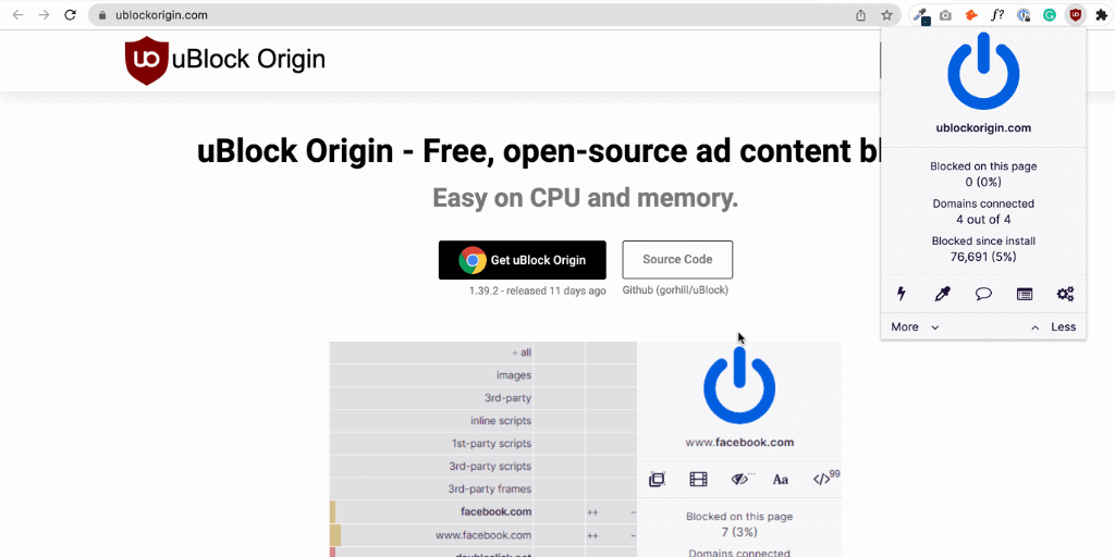 uBlock Origin Chrome Extension
